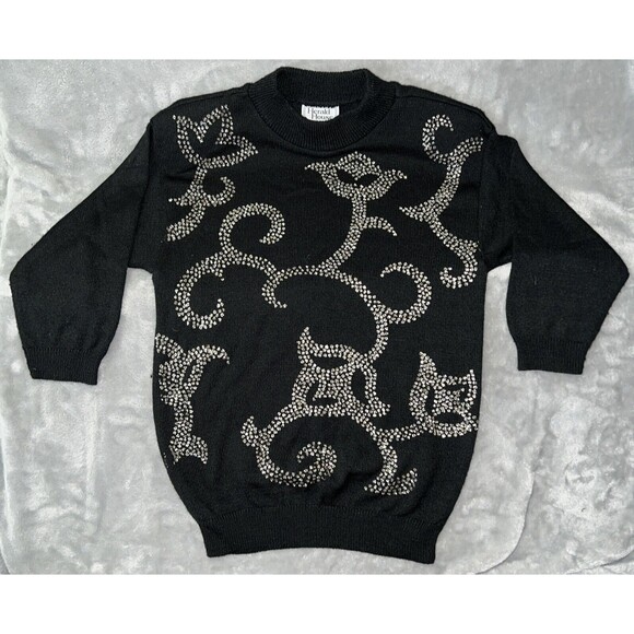 Herald House Sweaters - Harold House Vintage 70s Womens S Sweater USA Made 3/4 Sleeve Light Embellished